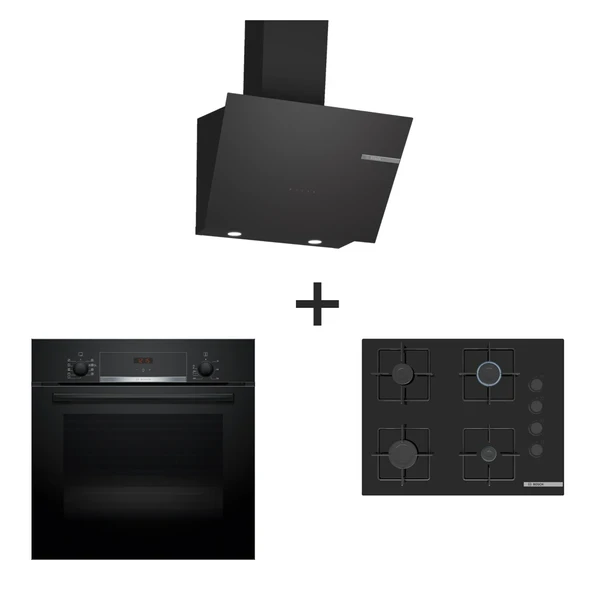 Bosch Ankastre Set HBF534EB3T, POP7C6P30O, DWK66PJ60T