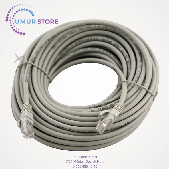 20MT 20 Metre +Tv Plus Fiber Adsl Modem Bilgisayar Arası Ethernet Internet Kablosu Ağ Network Cat5