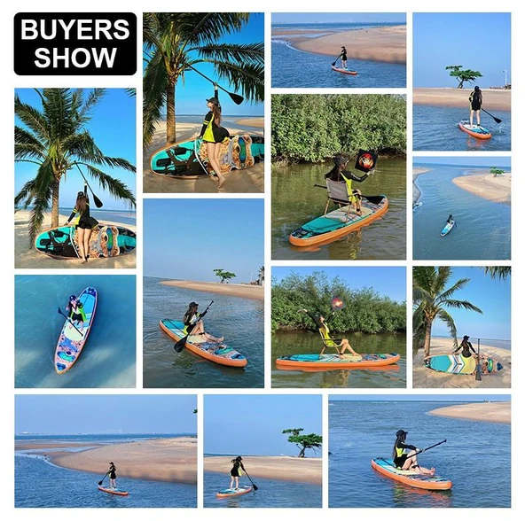 ULTTY Sup Paddle Board Seti (Şişme Paddle Board + Kürek + Pompa) Sup Board/Stand Up Paddle TURKUAZ 320-81-15 - Resim 5
