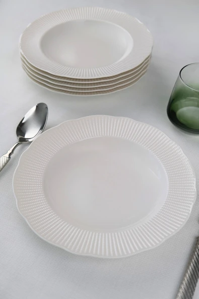 Kütahya Porselen Bone İlay Çukur Tabak 22cm 6 lı - 6