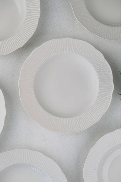 Kütahya Porselen Bone İlay Çukur Tabak 22cm 6 lı - 2