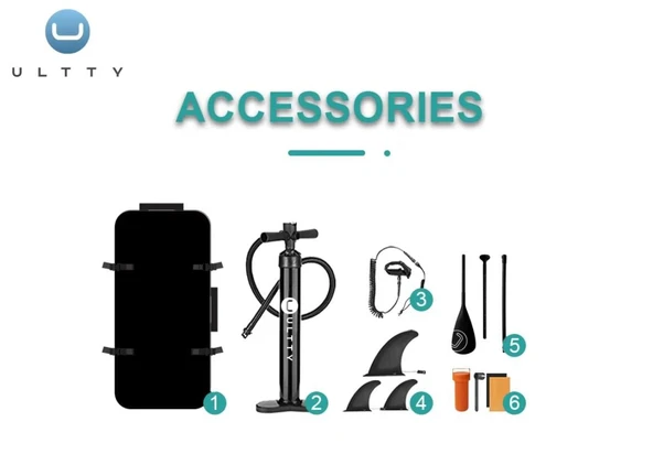 ULTTY Sup Paddle Board Seti (Şişme Paddle Board + Kürek + Pompa) Sup Board/Stand Up Paddle TURKUAZ 320-81-15 - Resim 6