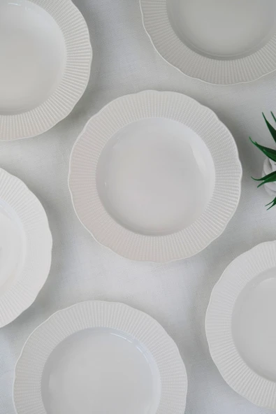 Kütahya Porselen Bone İlay Çukur Tabak 22cm 6 lı