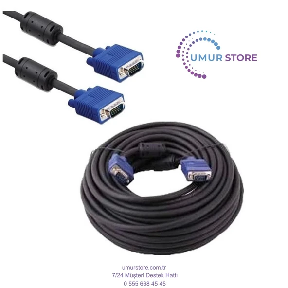 15 Pin Erkek/erkek 40 Metre VGA Kablo