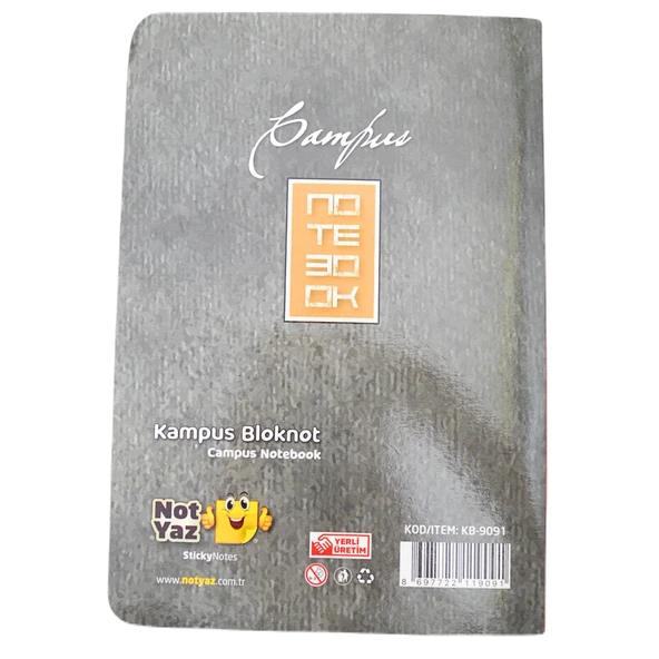 Not Yaz 20x13 64 Yaprak Kampüs Bloknot Yes You Can Çizgili (KB-9091) - Resim 3