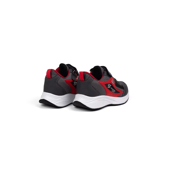 Çocuk Unisex Füme Kırmızı Cırtlı Rahat Günlük Sneaker Spor Ayakkabı - Resim 2