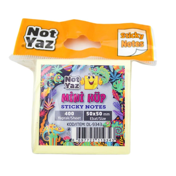 Not Yaz 5x5 400 Yaprak Yapışkanlı Not Kağıdı Sarı (DL-9343) - 2