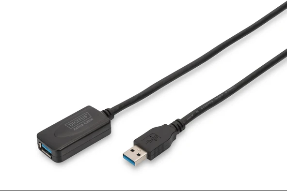 Digitus USB 3.0 Repeater / Uzatma Kablosu, USB A erkek / A dişi, 5 metre<br>
Digitus USB 3.0 Active Extension Cable ürün görseli 1