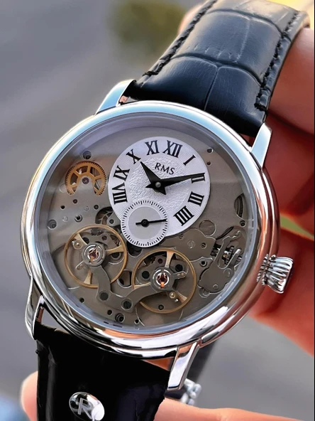 RMS Romanson Otomatik İç Fonksiyonları Aktif Akar Saniye Kapalı Klips Erkek Kol Saati ERMS.1551.08 - Resim 4