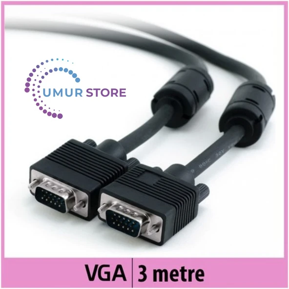 Vga Monitör Kablosu - Siyah - 3M ürün görseli 1