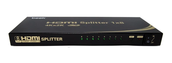 Beek 8 Port HDMI Çoklayıcı, HDMI 1.4, 1080P@60Hz, 4K@30Hz<br>
Beek HDMI Splitter 8 Port, HDMI 1.4, 1080P@60Hz, 4K@30Hz ürün görseli