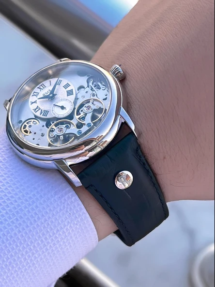 RMS Romanson Otomatik İç Fonksiyonları Aktif Akar Saniye Kapalı Klips Erkek Kol Saati ERMS.1551.08 - Resim 5