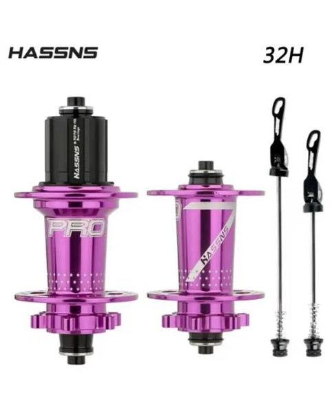 BİKE SKY  HASSN'S PRO 7 32H Mor Ön-Arka Jant Göbek Takımı, Göbek Seti