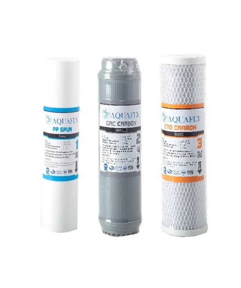 AQUAFLY ÇİFT KARBONLU 3LÜ SU ARITMA FİLTRESİ AÇIK KASA CİHAZ UYUMLU ürün görseli