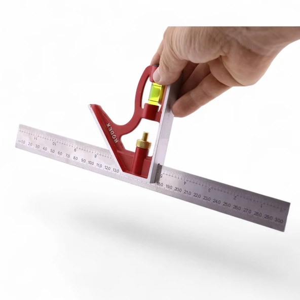 300 mm 30 cm Ayarlı Alüminyum Marangoz Gönye Metal Gövde Açılı Ölçüm Cetveli İnşaat Hassas Gönye - Resim 4