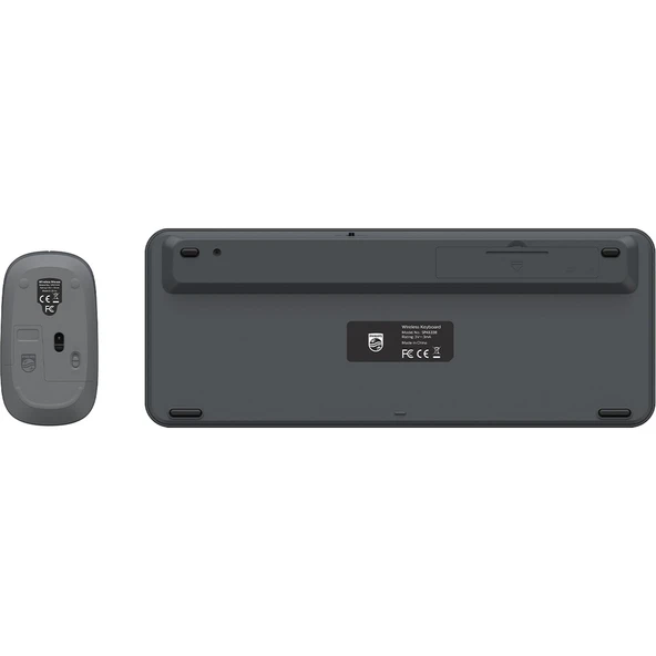 Philips SPT6338 Wireless Set Kablosuz Klavye Kablosuz Mouse Türkçe Q Klavye ve Mouse Seti Gri - Resim 2