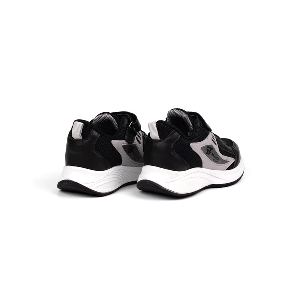 Unisex Çocuk Siyah Buz Cırtlı Bağcıklı Sneaker Günlük Rahat Spor Ayakkabı - Resim 2