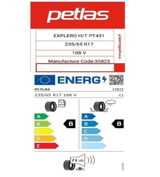 Petlas 235/65 R17 TL 108V REINF. EXPLERO H/T PT431 SUV Yaz Lastiği (Üretim Tarihi:2025) - Resim 2