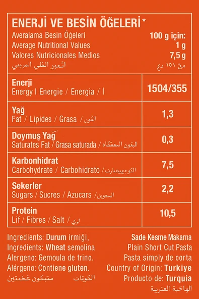 Oba Fiyonk Makarna 500 G X 10 Adet | Uzun Süreli Stok Paketi - Resim 10