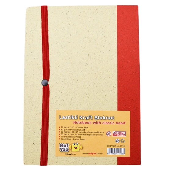 NotYaz 11x17 70 Yaprak Ayraç+Kalem Bloknot Çizgili (LK-1933) - Resim 3
