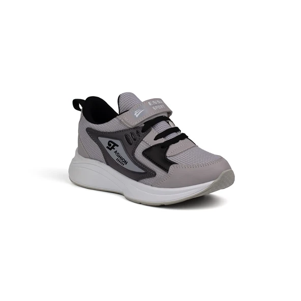 Unisex Çocuk Buz Füme Cırtlı Bağcıklı Sneaker Günlük Rahat Spor Ayakkabı - Resim 3