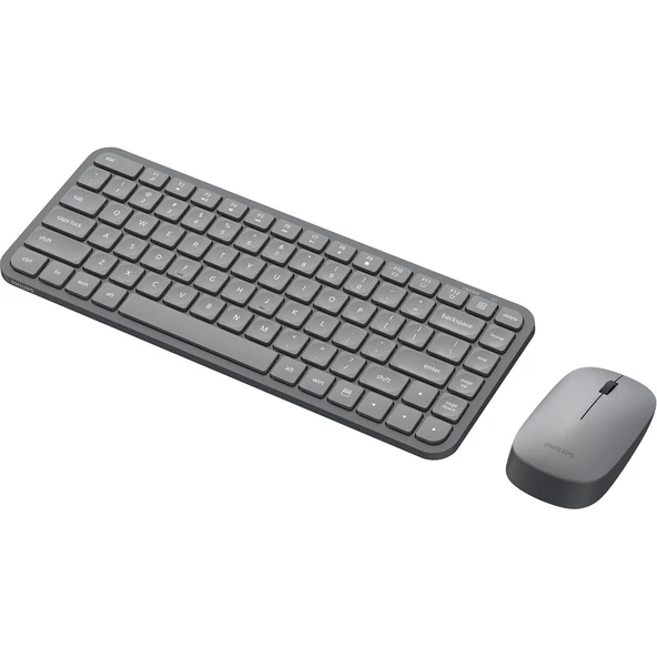 Philips SPT6338 Wireless Set Kablosuz Klavye Kablosuz Mouse Türkçe Q Klavye ve Mouse Seti Gri - Resim 5