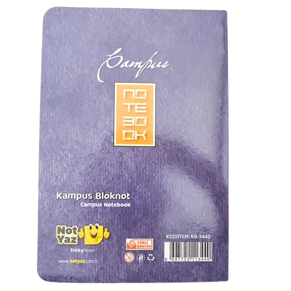 NotYaz 20x13 64 Yaprak Kampüs Bloknot Start Smiling Çizgili (KB-3440) - Resim 2