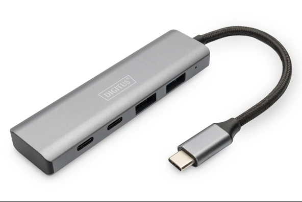 Digitus USB-C 4-Port Hub, 2 x USB-A port 3.1 Gen2, 2 x USB-C port 3.1 Gen2, 5Gbps<br>
Digitus USB-C 4-Port Hub, 2 x USB-A port 3.1 Gen2, 2 x USB-C port 3.1 Gen2, 5Gbps - 1