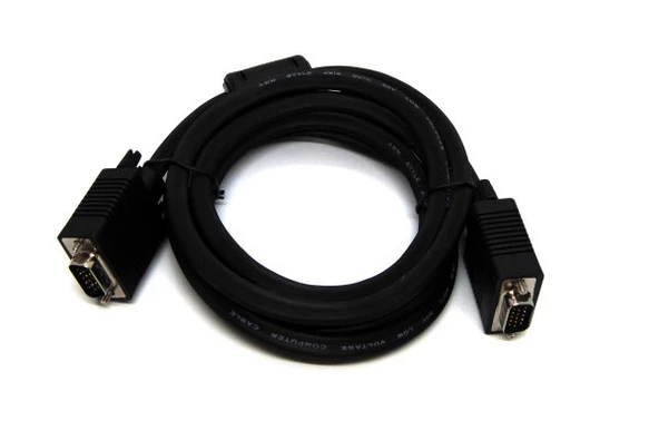 Beek VGA Monitör Kablosu, DSUB 15 erkek <-> DSUB 15 erkek, 10 metre, 3Coax/7C, AWG28, 2x ferrite filtreli, siyah renk<br>
Beek VGA 10 mt cable M/M with Filter - 1
