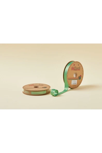 Biye Saten Katlı 026 Yeşil 2 cm 25 Metre %100 Polyester ürün görseli