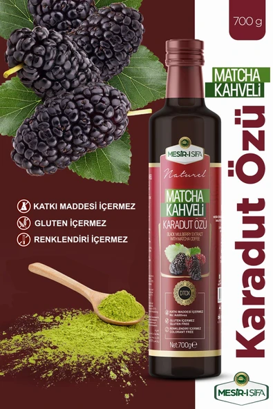 MESİR İ ŞİFA MATCHA KAHVELİ KARADUT ÖZÜ 700G KATKI MADDESİ GLUTEN RENKLENDİRİCİ İÇERMEZ