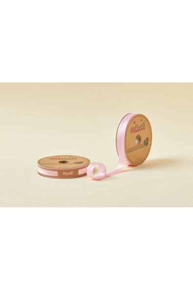 Biye Saten Katlı 007 Pembe 2 cm 25 Metre %100 Polyester - 1