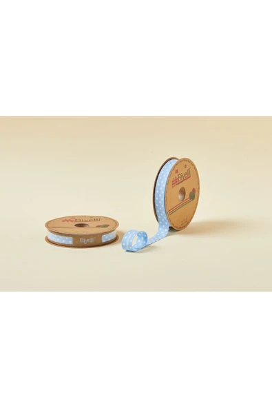 Biye Büyük Puanlı Katlı A12 Mavi 2 cm 25 Metre %65 Koton %35 Polyester ürün görseli