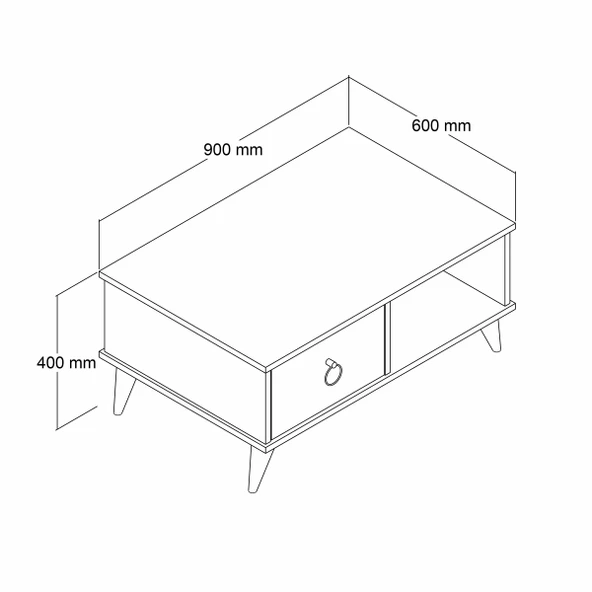 Lara Orta Sehpa Çam- SHP0202 - Resim 4