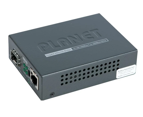Media Converter<br>
10/100/1000Base-T to 1000Base-SX/LX (mini-GBIC, SFP)<br>
Mesafe kullanılacak SFP modeline bağlı olarak değişir - 1