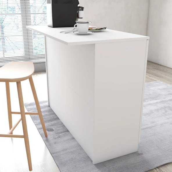 Tanmob MTD0501 Ada Mutfak 120 cm Kapaklı Raflı Beyaz ürün görseli