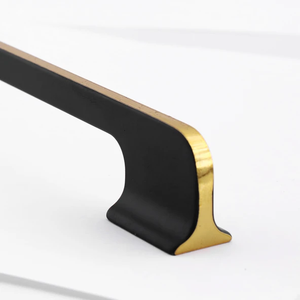 Afyon (160 mm - 16 cm) Siyah Gold Metal Mobilya Mutfak Çekmece Dolap Dolabı Kulbu Kulpu Kulpları - Resim 5