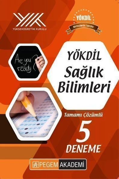 Pegem Yayınları YÖKDİL Sağlık Bilimleri Tamamı Çözümlü 5 Deneme