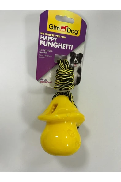 Gimdog Mantar Şeklinde Çekiştirmeli Köpek Ödül Oyuncağı Sarı - 2