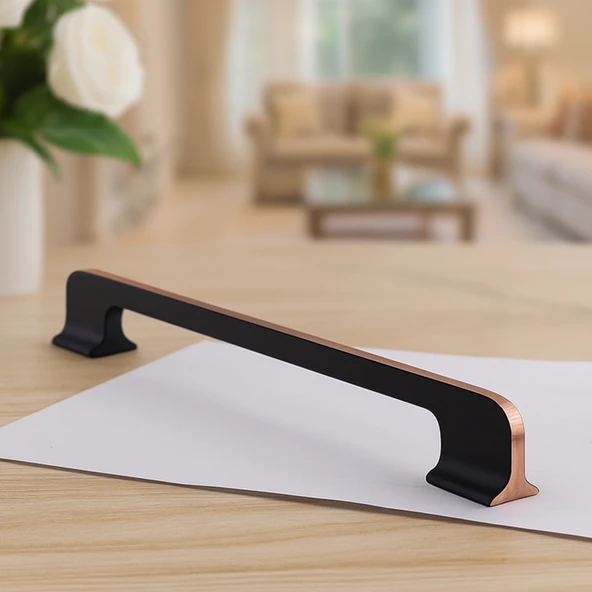 Afyon (224 mm - 22.4 cm) Siyah Rose Metal Mobilya Mutfak Çekmece Dolap Dolabı Kulbu Kulpu Kulpları - Resim 5