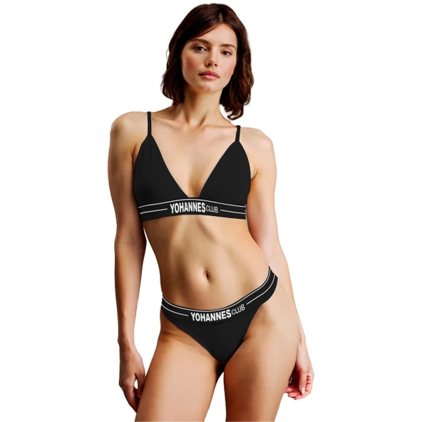 Yohannes Club, Kadın Pamuklu İç Çamaşırı Takımı (Üçgen Sütyen- Lastikli Brazilian Külot) - Resim 4