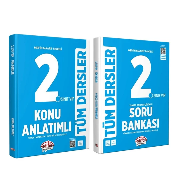 Editör Yayınları 2.Sınıf VİP Tüm Dersler Konu ve Soru Seti 2 Kitap