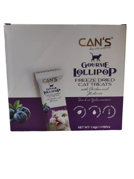 CANS Gourme Lollıpop  Tavuk ve Yaban Mersinli  15 adet ürün görseli