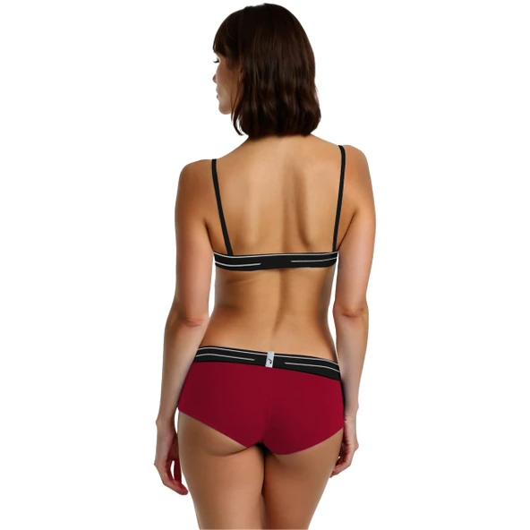 Yohannes Club, Kadın Pamuklu İç Çamaşırı Takımı (Üçgen Sütyen-Boyshort), Renk seçenekli - Resim 10