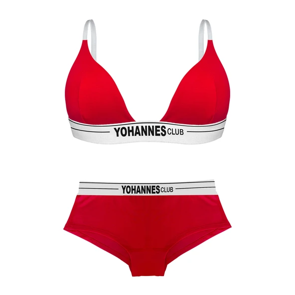 Yohannes Club, Kadın Pamuklu İç Çamaşırı Takımı (Üçgen Sütyen-Boyshort), Renk seçenekli - Resim 8