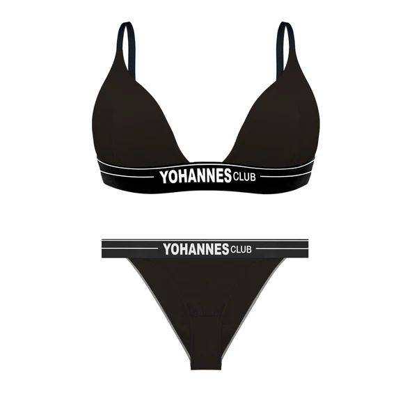 Yohannes Club, Kadın Pamuklu İç Çamaşırı Takımı (Üçgen Sütyen- Lastikli Brazilian Külot) - Resim 6