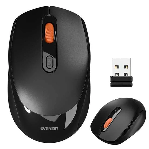 Everest SMW-87 USB Siyah 2.4Ghz 1600DPI Kablosuz Mouse ürün görseli 1