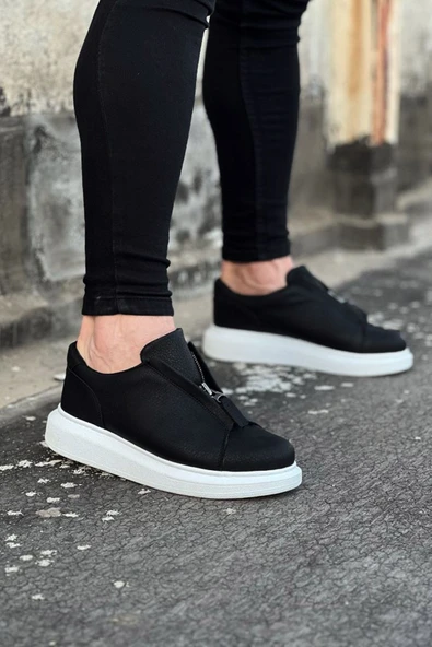 Siyah Cilt Erkek Casual Ayakkabı - 1