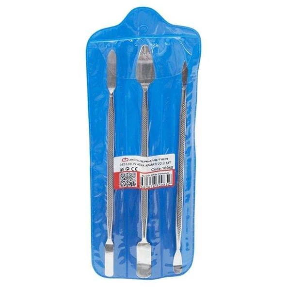 PowerMaster Çift Başlıklı Led-Lcd TV Kapak Açma Sökme Aparatı Üçlü Demir Pena Set - Resim 2