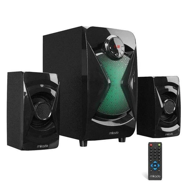 Mikado MD-370BT 38W Siyah BT/AUX/USB/FM/LED Işıklı Multimedia Speaker 2+1 Ses Sistemi ürün görseli